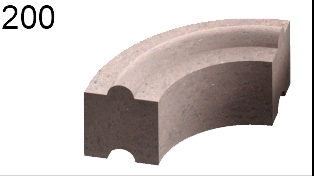 Akumulační obkladový prstenec magnetitový profikrby AKUMOL-M-DN210 pro kouřovody 200, segment 5,5 kg (kruh 22,1 kg)