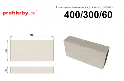 Kamnářská šamotová deska profikrby Lisovaný šamot desky SIII-K - 400x300x60