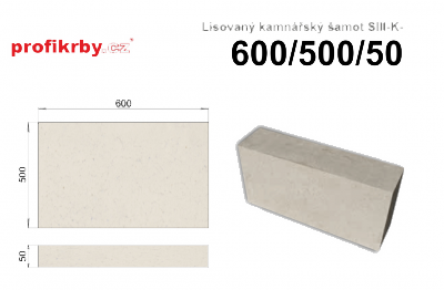 Kamnářská šamotová deska profikrby Lisovaný šamot desky SIII-K - 600x500x50