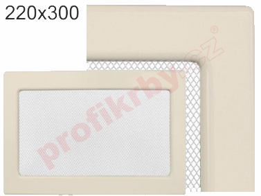 Krbová mřížka Kratki lakovaná krémová, rozměr  220x300 mm