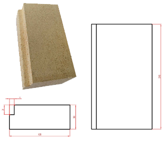 Náhradní díly KOBOK - dno kolem roštu - barva přírodní KOBOK Vyzdívka KOBOK dno s osazením 125x216-50 K-592 tloušťka 50mm barva přírodní