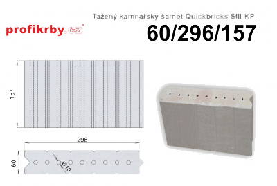 Kamnářská šamotová tvarovka RHI Magnesita Tažený šamot Quickbricks SIII-KP - 60/296/157