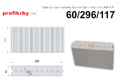 Kamnářská šamotová tvarovka RHI Magnesita Tažený šamot Quickbricks SIII-KP - 60/296/117
