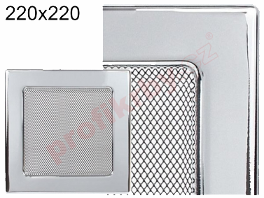 Krbová mřížka Kratki galvanizovaný nikl, rozměr 220x220 mm