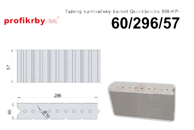 Kamnářská šamotová tvarovka RHI Magnesita Tažený šamot Quickbricks SIII-KP - 60/296/57