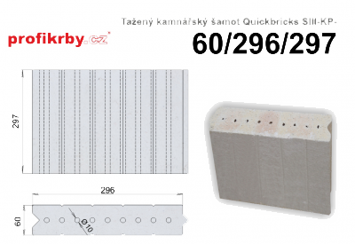 Kamnářská šamotová tvarovka RHI Magnesita Tažený šamot Quickbricks SIII-KP - 60/296/297