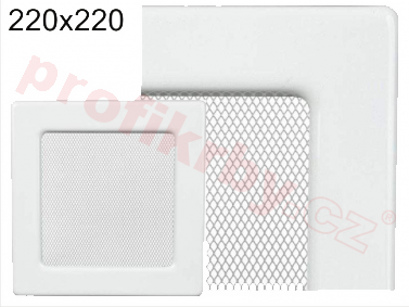 Krbová mřížka Kratki bílá, rozměr 220x220 mm