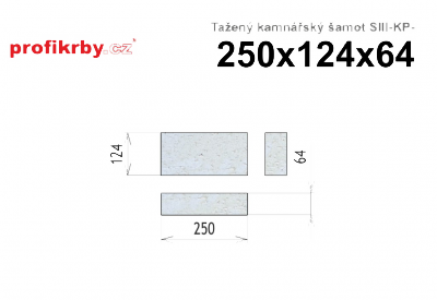 Kamnářská šamotová cihla RHI Magnesita Tažený šamot SIII-KP - 250x124x64 normálka tažená