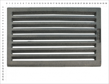 Litinový rošt pro kamna a krby Termopen rošt obdélníkový-plochý R8x13 rozměry 210x342 mm tloušťka 15 mm