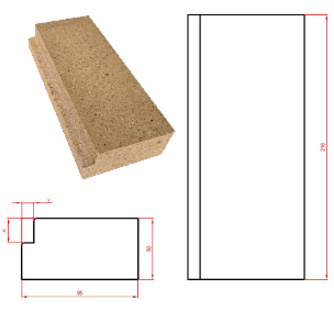 Náhradní díly KOBOK - dno kolem roštu - barva přírodní Kobok Vyzdívka KOBOK dno s osazením 95x216-50 K-593 tloušťka 50mm barva přírodní