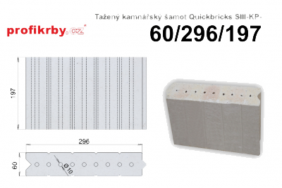 Kamnářská šamotová tvarovka RHI Magnesita Tažený šamot Quickbricks SIII-KP - 60/296/197