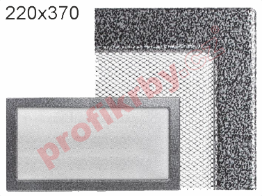 Krbová mřížka Kratki lakovaná, rozměr černo-stříbrná, rozměr  220x370 mm