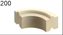 Akumulační obkladový prstenec šamotový profikrby AKUMOL-Š-DN210 pro kouřovody 200, segment 3,1 kg (kruh 12,5 kg)