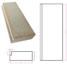 Náhradní díly KOBOK - dno kolem roštu - barva přírodní Kobok Vyzdívka KOBOK dno s osazením 125x316-50 K-596 tloušťka 50mm barva přírodní