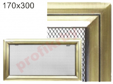 Krbová mřížka Kratki profil rámečku Oskar zlato, rozměr 170x300 mm