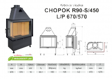 Krbová vložka KOBOK KOBOK CHOPOK R90Sx450 670 570 - Rohová - Levá