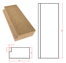 Náhradní díly KOBOK - dno kolem roštu - barva přírodní Kobok Vyzdívka KOBOK dno s osazením 95x266-50 K-598 tloušťka 50mm barva přírodní