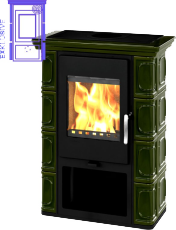 Krbová kamna Thorma kachlová THORMA Filakovo Borgholm Keramik olivově zelená, kachlová krbová kamna