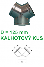 vzduchotechnická tvarovka WENTOR KK45 125-125 kalhotový kus 45