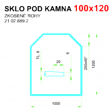 Podložka - sklo pod kamna tloušťka 8 mm Lienbacher 100x120  šestiúhelník