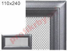 Krbová mřížka Kratki profil rámečku Oskar grafit, rozměr 110x240 mm