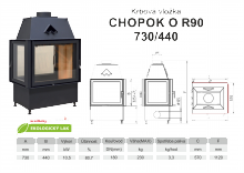 Krbová vložka KOBOK KOBOK CHOPOK R90 O x570 730 440 - Třístranná - troje dveře